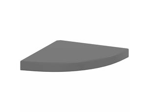 Étagère d'angle flottante, étagère murale gris brillant 35x35x3,8 cm mdf cf41378