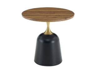 Table d’appoint ronde 60x60x58 cm en mélaminé noyer et noir