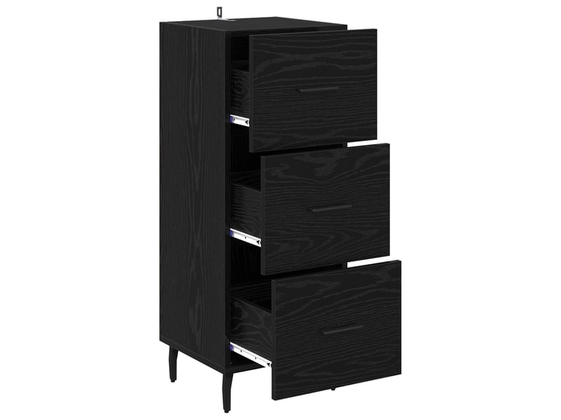  Buffet - bahut - meuble de rangement chêne noir 34 x 34,5 x 90 cm bois d'ingénierie  - Conforama E