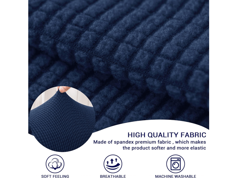  Lot de 2 housses d'accoudoirs extensibles pour canapés et fauteuils inclinables, avec 10 broches fixes, bleu marine  - Conforama D