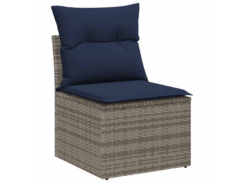  Vidaxl ensemble de canapé de jardin 9 pcs gris poly rattan  - Conforama E