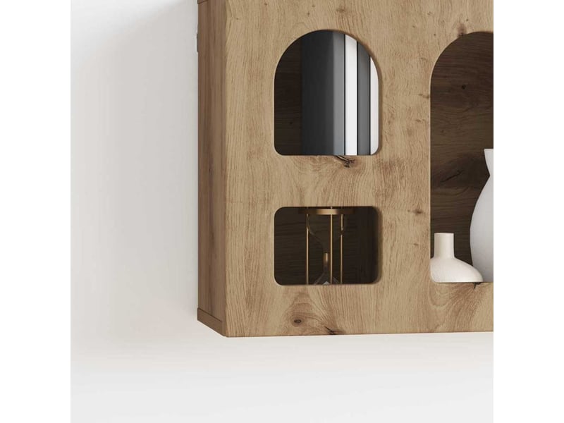  Armoire suspendue, meuble de rangement elst chêne artisanal 60x20x40 cm  - Conforama E
