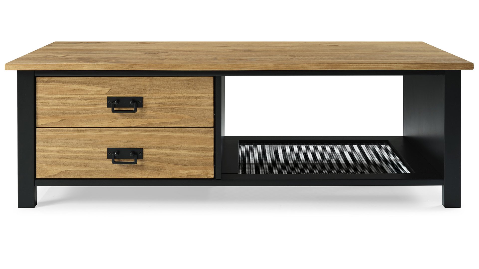 Table basse rectangulaire DELRY bois foncé bois massif Conforama