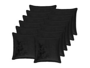 Lot de 12 housses de coussin houten noir 50 x 50 cm flanelle cf49043