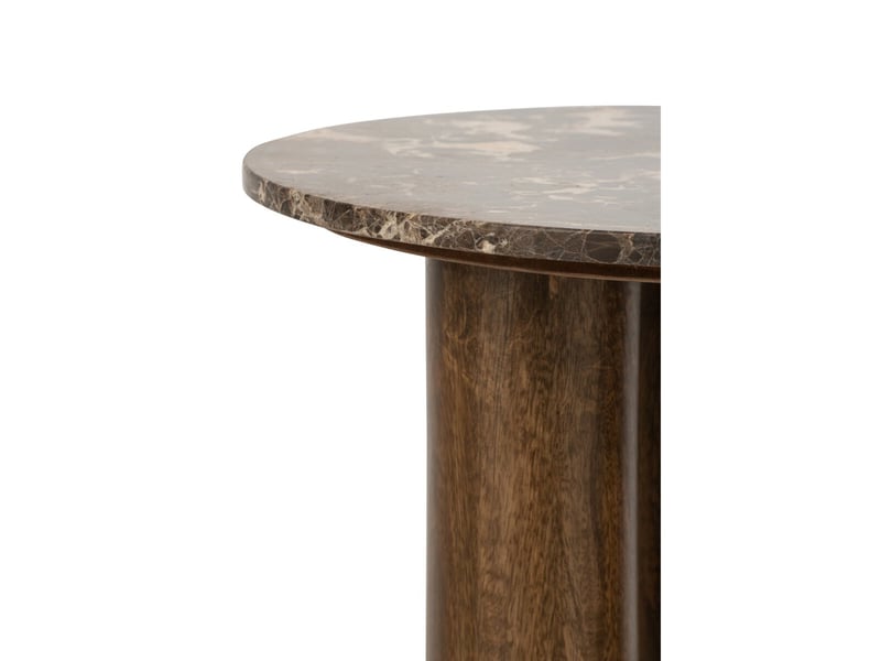  Table d'appoint en marbre isaak 60cm marron  - Conforama D