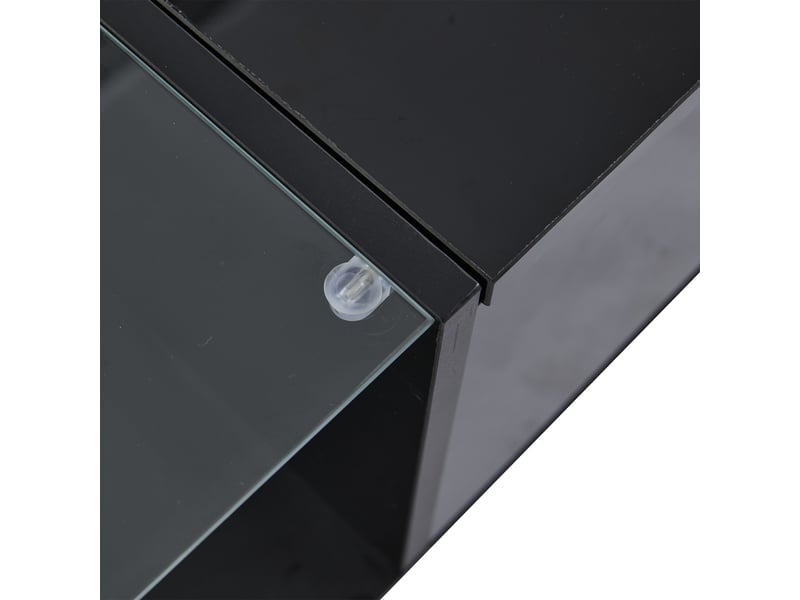  Table basse relevable avec 2 tiroirs, rangement led pour salon en panneaux de particules 100×50×33 cm noire  - Conforama D