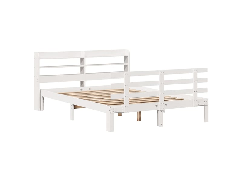 Lit double- lit adulte - cadre de lit et tête de lit sans matelas blanc 135x190 cm - Conforama B