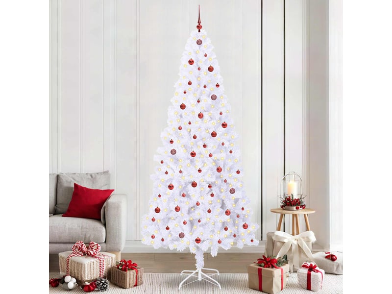  Sapin de noël - arbre de noël artificiel avec 300 led blanc 240 cm pvc et acier  - Conforama B