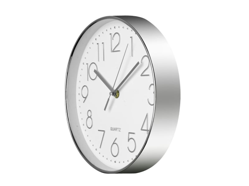  Horloge murale fabrilamp minuto ø 25 cm argenté mouvement continu 192110010 - Conforama C