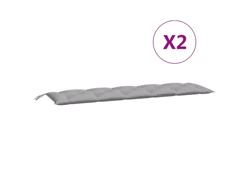  Lot de 2 coussins de banc jardin, coussins d'assise gris 180x50x7 cm tissu oxford cf58726  - Conforama E