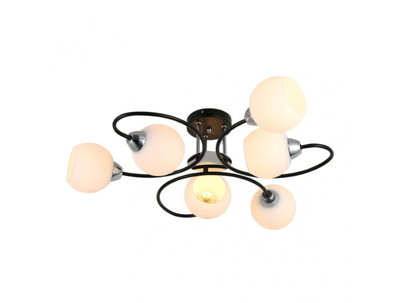  Fabrilamp fuji, lampe, moderne, 6 x e27, noirchromé, 21 x 65 x 65 cm 152256052 - Conforama C