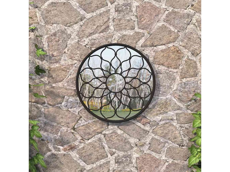  Miroir de jardin, miroir décoratif noir 60x3 cm fer rond utilisation extérieure cf62709  - Conforama B