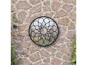 Miroir rond(e) à fixer coloris noir <strong></strong>  <strong></strong> - 60 cm x 60 cm