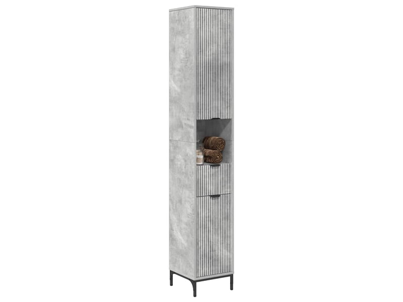 Cabinet de salle de bain, armoire salle de bain gris béton 31,5 x 33 x 190 cm cf65365 - Conforama C