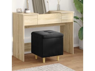 Ottoman, repose pied salon avec rangement noir 40x40x45 cm velours