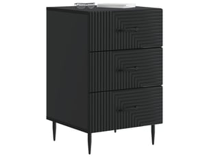 Table de chevet noir 43 x 41 x 66,5 cm bois d'ingénierie