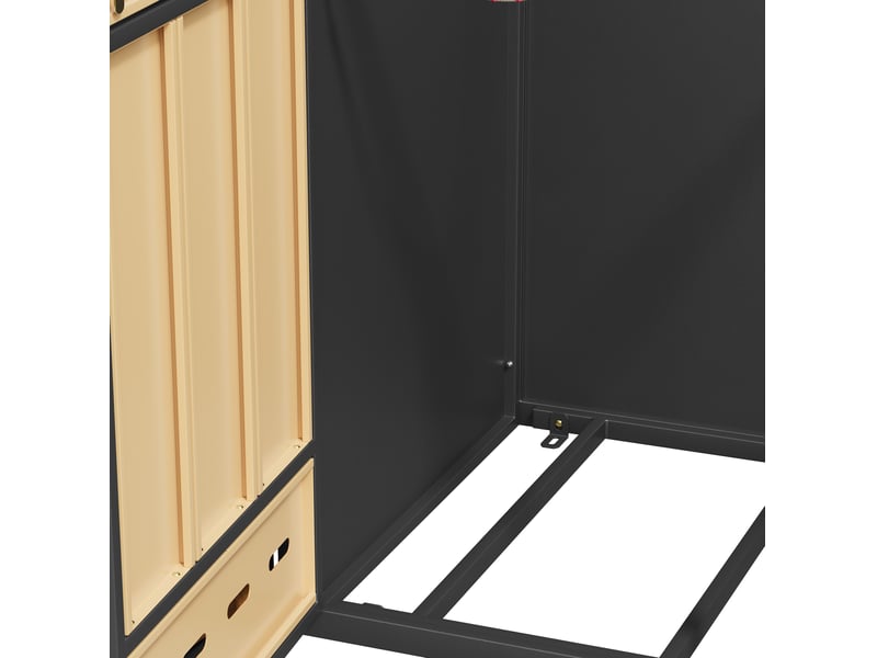  Armoire cache-poubelle extérieure, 132x80x118 cm, 4 bacs verrouillable, acier, gris  - Conforama E