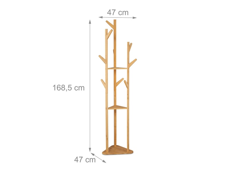 Portemanteau en bois naturel 168,5 x 47 x 47 cm avec 9 crochets décoration pratique en bambou naturel 13_0016295  - Conforama A