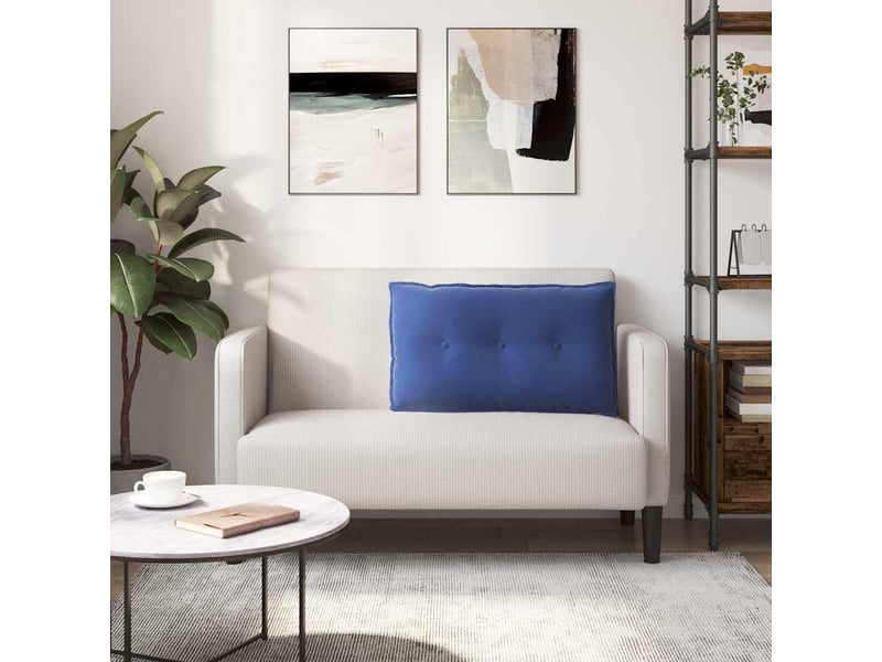  Coussin de dos, coussin de dossier bleu police 80 x 50 cm tissu en velours côtelé cf54573  - Conforama D