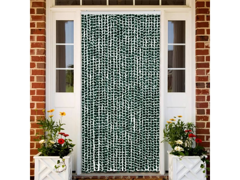  Rideau anti-mouches, moustiquaire vert et blanc 118x220 cm chenille cf43586  - Conforama B