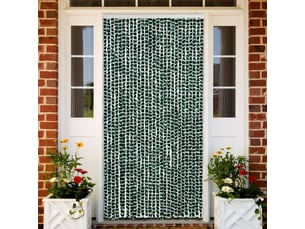 Rideau anti-mouches, moustiquaire vert et blanc 118x220 cm chenille cf43586