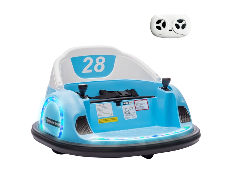  Voiture tamponneuse électrique enfant 12v, rotation à 360°, auto-tamponneuse enfant avec télécommande, bleu  - Conforama A