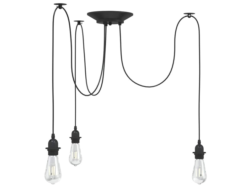  Lampe suspendue, suspension luminaire avec 3 porte-lampes e27 noir métal  - Conforama B