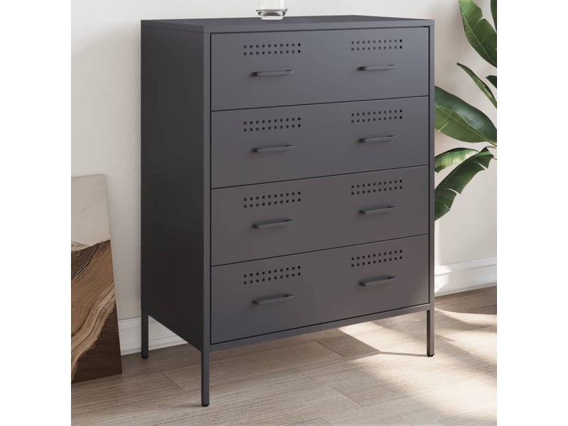  Buffet - bahut - meuble de rangement anthracite 68x39x89 cm acier  - Conforama B