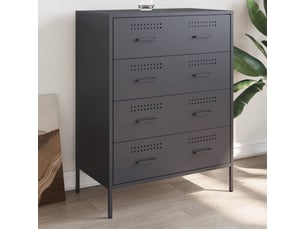 Buffet - bahut - meuble de rangement anthracite 68x39x89 cm acier
