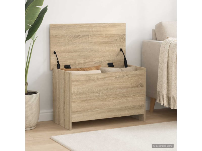 Coffre de rangement avec stockage chêne sonoma 80x40x50 cm - Conforama D