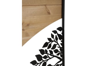 Panneau mural arc arbre de vie en fer et bois, set 3 pièces, 105×70 cm