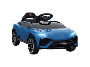 Voiture électrique pour enfants, 12 v, avec télécommande 2,4 ghz, 2 moteurs, klaxon, lumières led, musique, 101,5 x 49 x 43 cm, bleue