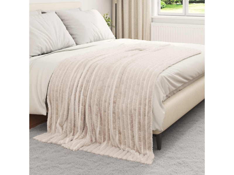 Couverture jetée de canapé 6 pcs beige 200x150 cm 4.75 kg polaire - Conforama C