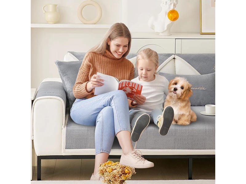  Housse de canapé pour salon 70x150 cm – grise  - Conforama E