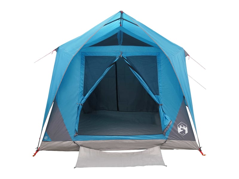 Tente tunnel, tente de camping 6 personne bleu polyester et acier  - Conforama D