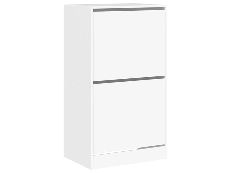  Meuble à chaussure | armoire à chaussures 2 tiroirs rabattables blanc 60x42x108 cm  - Conforama A