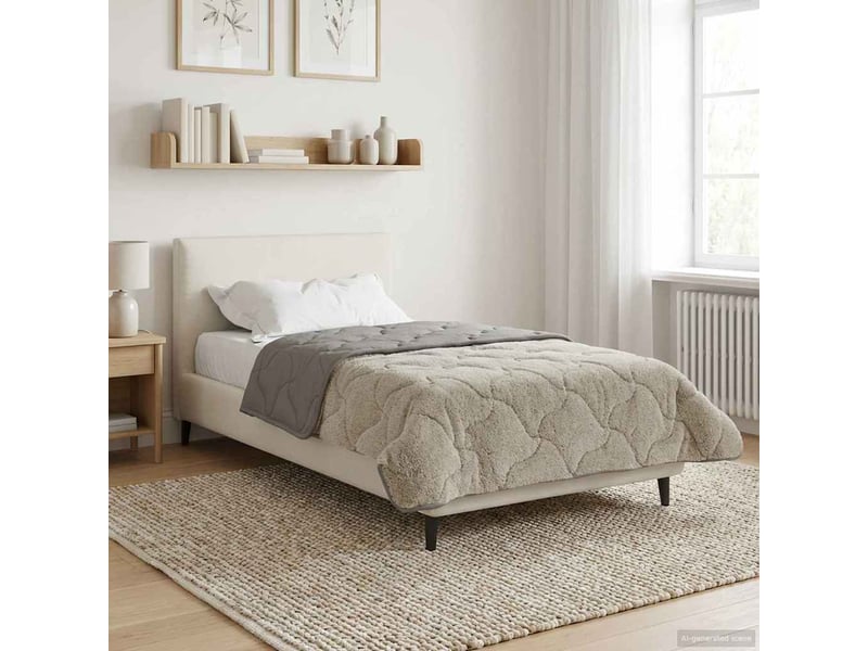  Couette - duvet d'été 140 x 220 cm été gris clair respirant  - Conforama D
