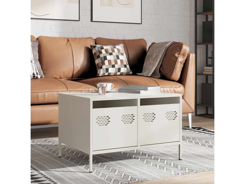  Meuble tv - banc tv - meuble de rangement blanc 68x50x43,5 cm acier laminé à froid  - Conforama D
