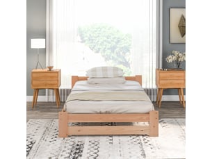 Lit simple 90x200 cm coloris naturel