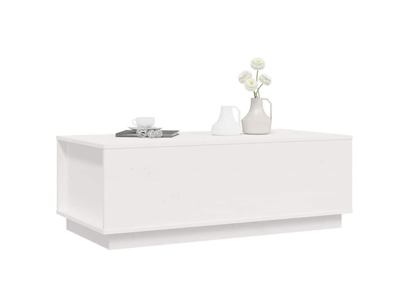  Table basse rectangulaire | table de salon blanc 100x50x35 cm bois massif de pin shl6467  - Conforama D