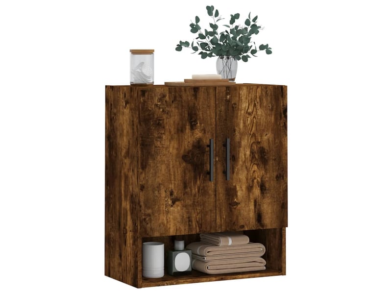 Armoire murale salon, meuble de rangement chêne fumé 60x31x70 cm bois d'ingénierie shl2979  - Conforama C