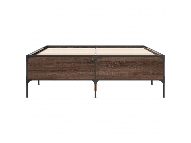  Lit double- lit adulte -  cadre de lit sans matelas chêne marron 135x190 cm  - Conforama C