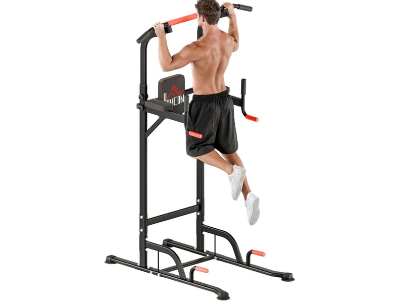 Tour de musculation 123x98x239 cm réglable métal rouge et noir - Conforama A