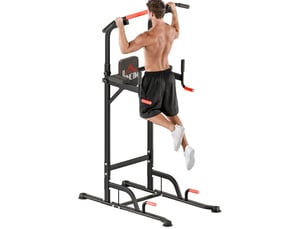 Tour de musculation 123x98x239 cm réglable métal rouge et noir