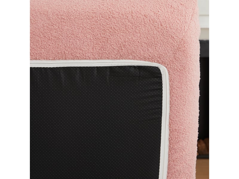  Canapé bas rembourré - tissu chenille doux - mousse haute densité - design sans accoudoirs - forme ergonomique Rose - Conforama B