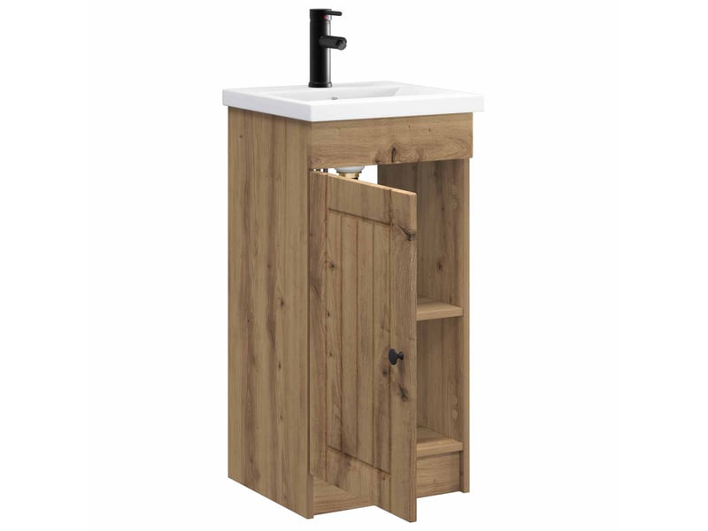  Meuble de salle de bain avec évier chêne artisanal shl171  - Conforama D