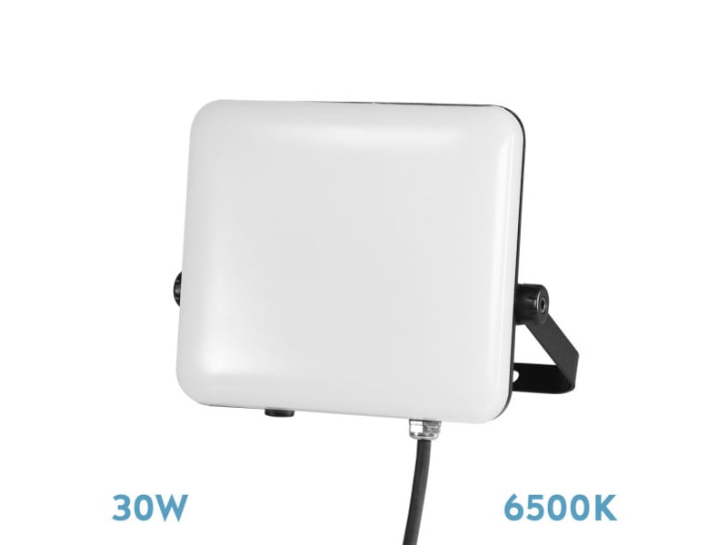  Fabrilamp destello projecteur led extérieur 30 w, 2 700 lm, 6500 k, ip65, blanc et noir 220980301 - Conforama A