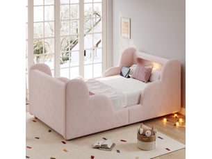 Lit simple 90x200 cm MAISENTIEL coloris rose