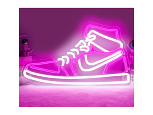 Enseigne néon sneaker pour , enseignes lumineuses à led pour garçons, maison, décoration murale (rose)