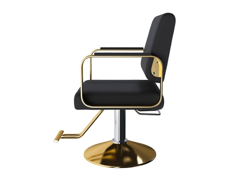 Fauteuil de coiffure hydraulique pivotant 360° 90x56x92 cm noir et doré - Conforama E